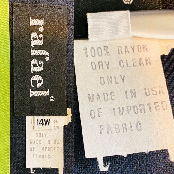 Rafael Reclaimed Swing Drape Coat Mid-length Vintage Navy Window Pane Plaid 14W - Picture 7 of 10